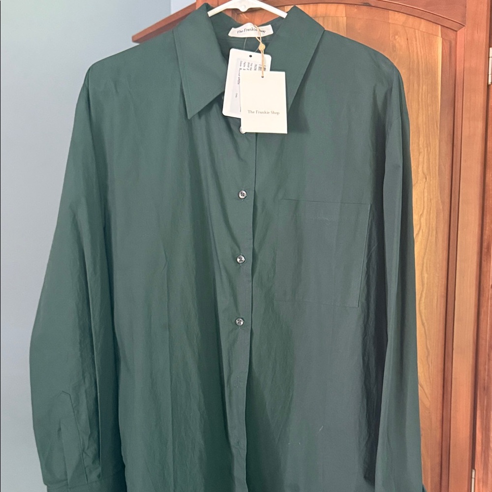 The Frankie Shop Dark Green Button-Up Shirt